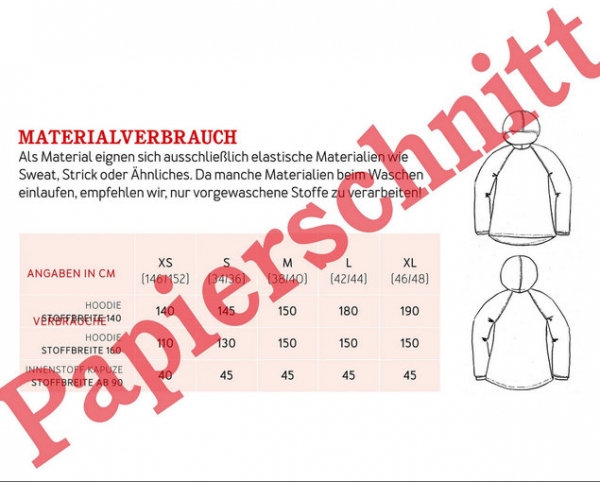 Studio Schnittreif - FRAU TONI • Kapuzensweater PAPIERSCHNITT